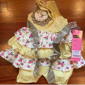 Mustard Pie Jubilee Romper in Magenta Sunrise